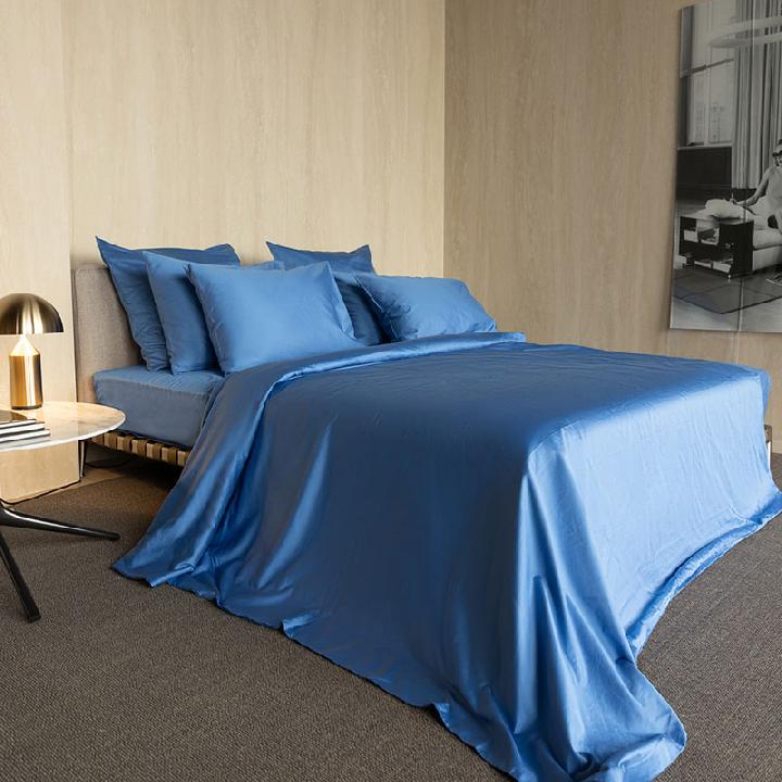 Простыня на резинке 1,5-спальная Mollen Total Look васильково-синяя 160x200x30см