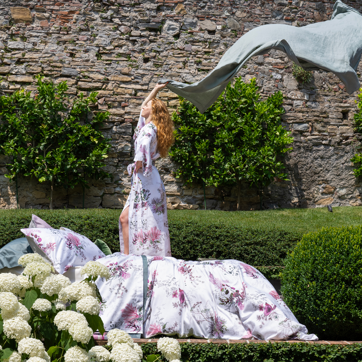 Комплект постельного белья евро Emanuela Galizzi Carrie 2681, белый, розовый