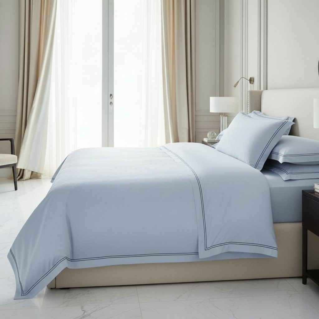 Комплект постельного белья семейный Lameirinho Glory Light Blue