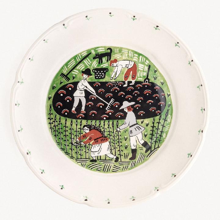Тарелка закусочная Дымов Керамика Огород Уткина Жатва