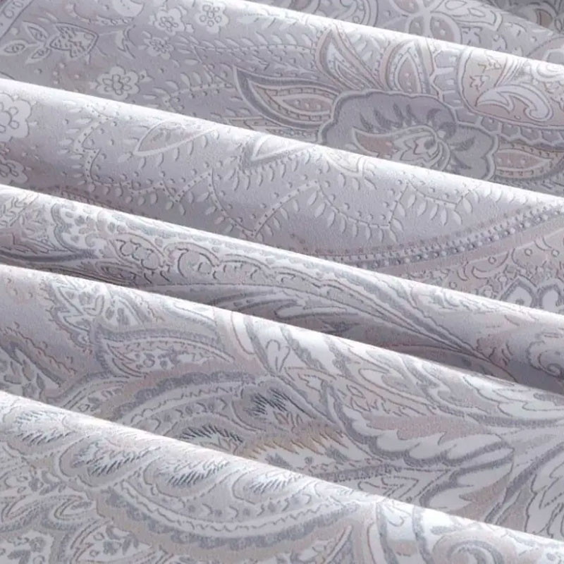 Комплект постельного белья евро Anabella Asabella, узор пейсли на светло-сером