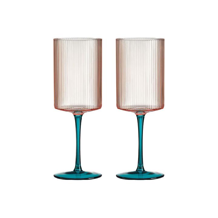 Набор бокалов для красного вина Pozzi Milano 1876 Modern Classic 520мл, 2шт розовый и зеленый