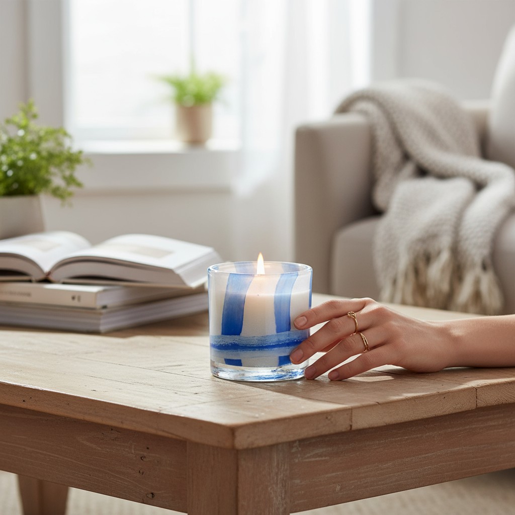 Свеча в стекле гутной работы Zapel Игналина