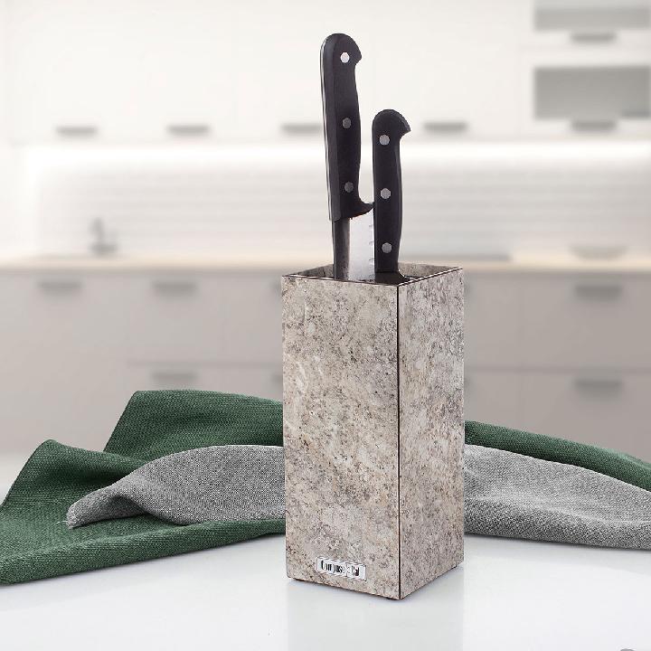Подставка для кухонных ножей универсальная ComposeEat Everyday, мрамор серый