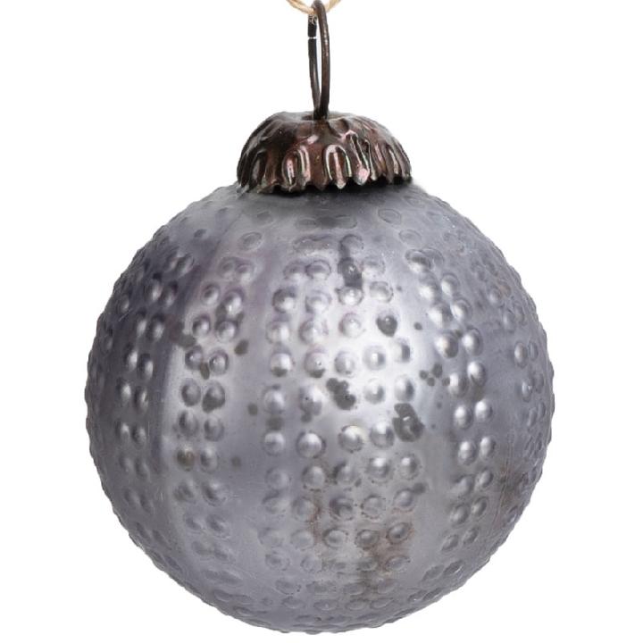 Елочная игрушка шар Roomers Новогодняя коллекция, цвет серый