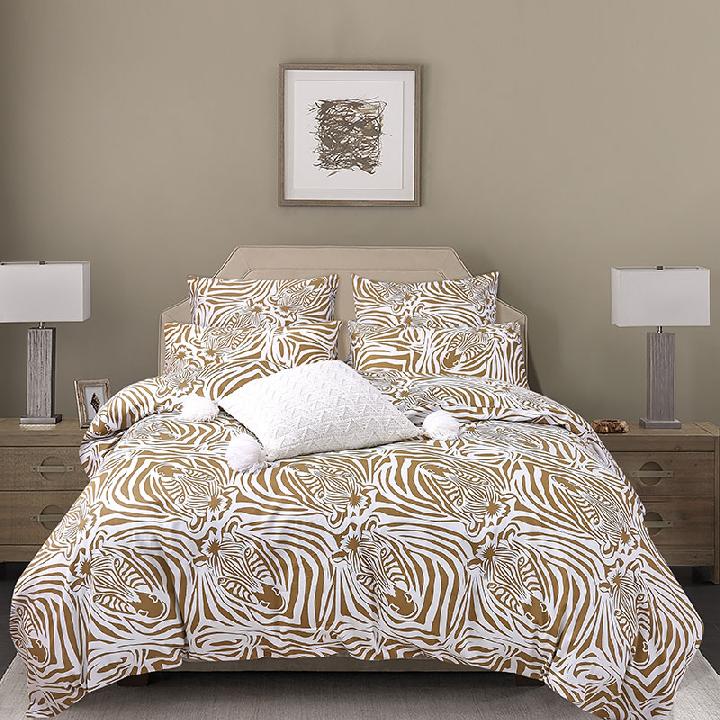 Комплект постельного белья 1,5-спальный Pappel, белый с желтым