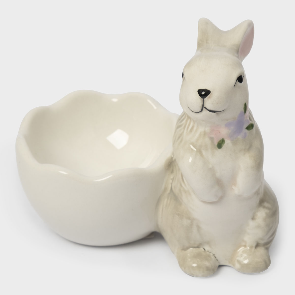 Подставка для яйца Anna Lafarg Пасха Натуральная Кролик с цветами 8см