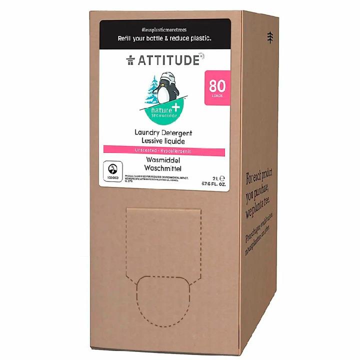 Концентрированная жидкость для стирки Attitude гипоаллергенная без запаха 2л/80 стирок
