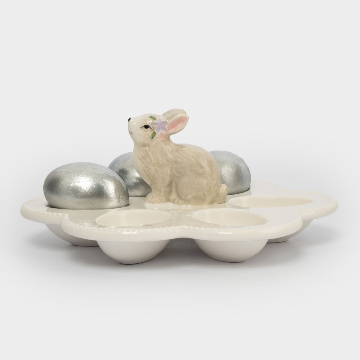 Блюдо пасхальное Anna Lafarg Пасха Натуральная Кролик с цветами 22х9см