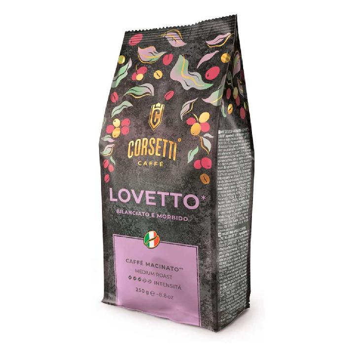 Кофе натуральный жареный молотый Corsetti Lovetto 250гр