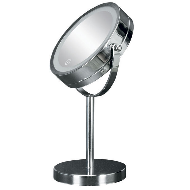 Косметическое зеркало на подставке Kleine Wolke Bright LED-Mirror, 17,5х12х29,5 см., цвет серебряный
