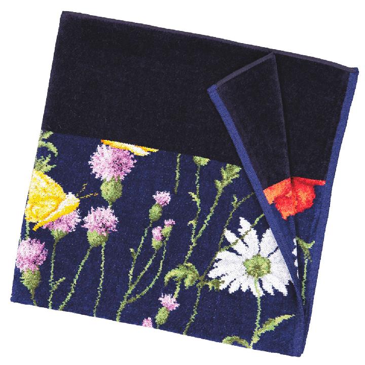 Полотенце Feiler Daisy Field Blue 75x150см, цвет иссиня-черный
