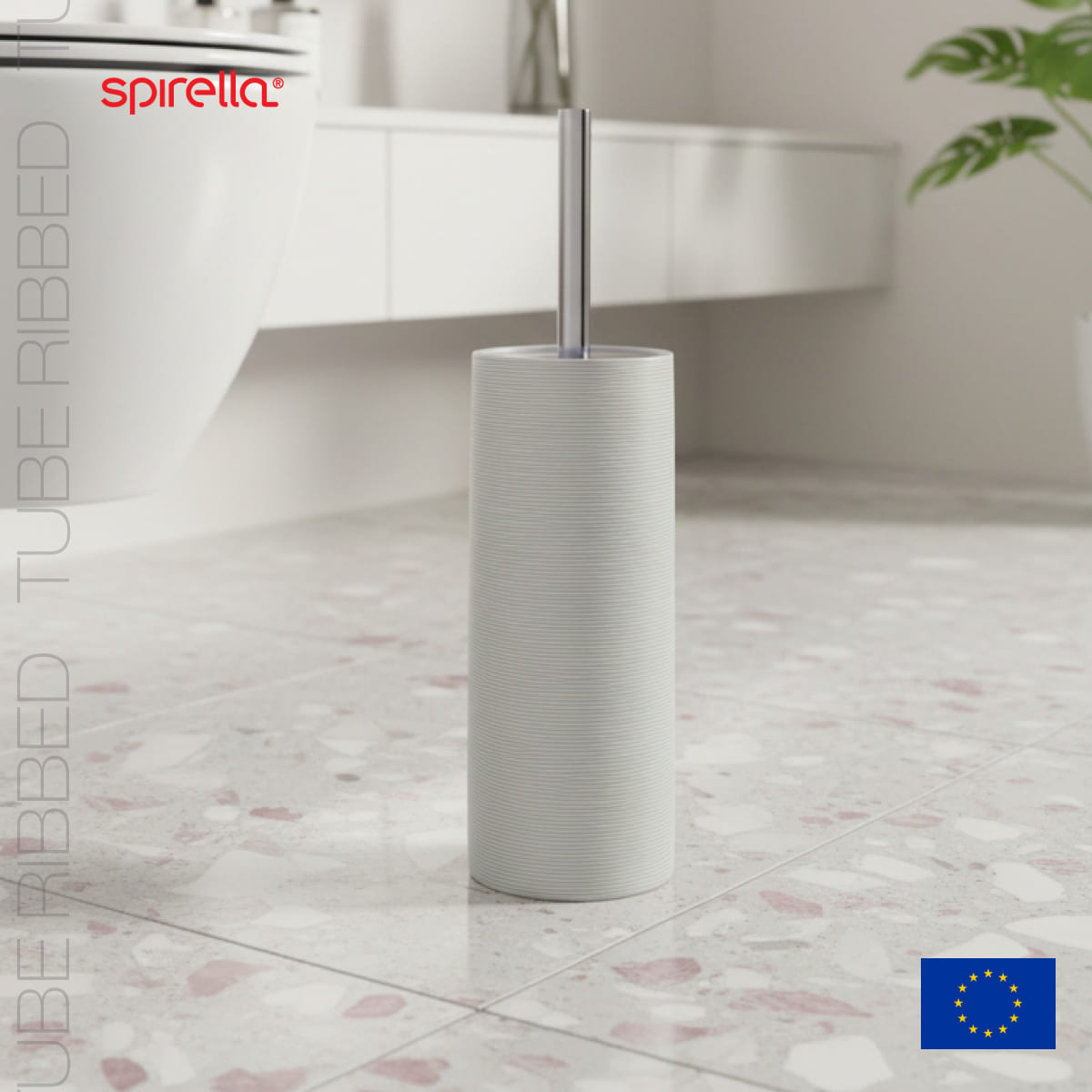 Ерш с подставкой Spirella Tube-Ribbed, серый