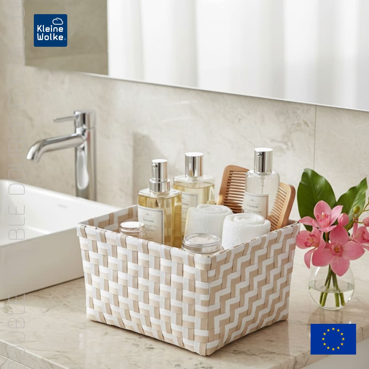 Корзина для хранения Kleine Wolke Box Double Nature 20х12х16,5см, цвет бежевый