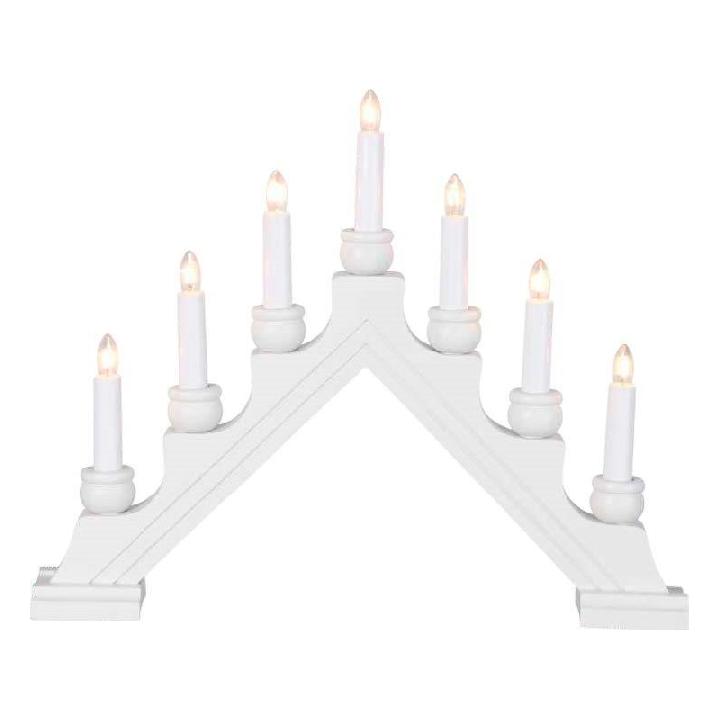 Горка рождественская Lampirida Ингрид 7 свечей, цвет белый