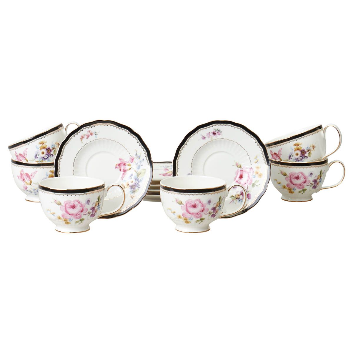 Чайный набор Lefard Мейсенский Букет 12 предметов на 6 персон