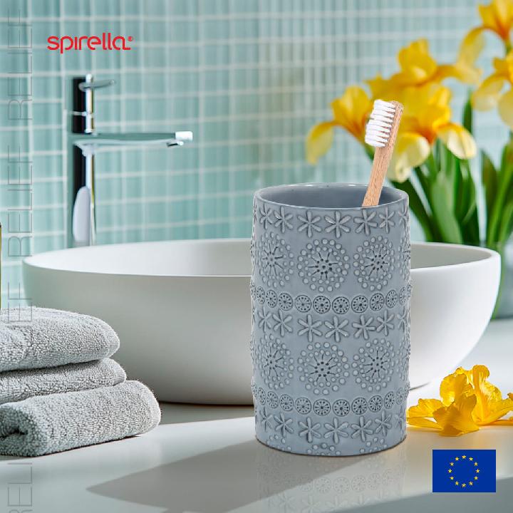 Стакан для зубных щеток Spirella Relief, серый