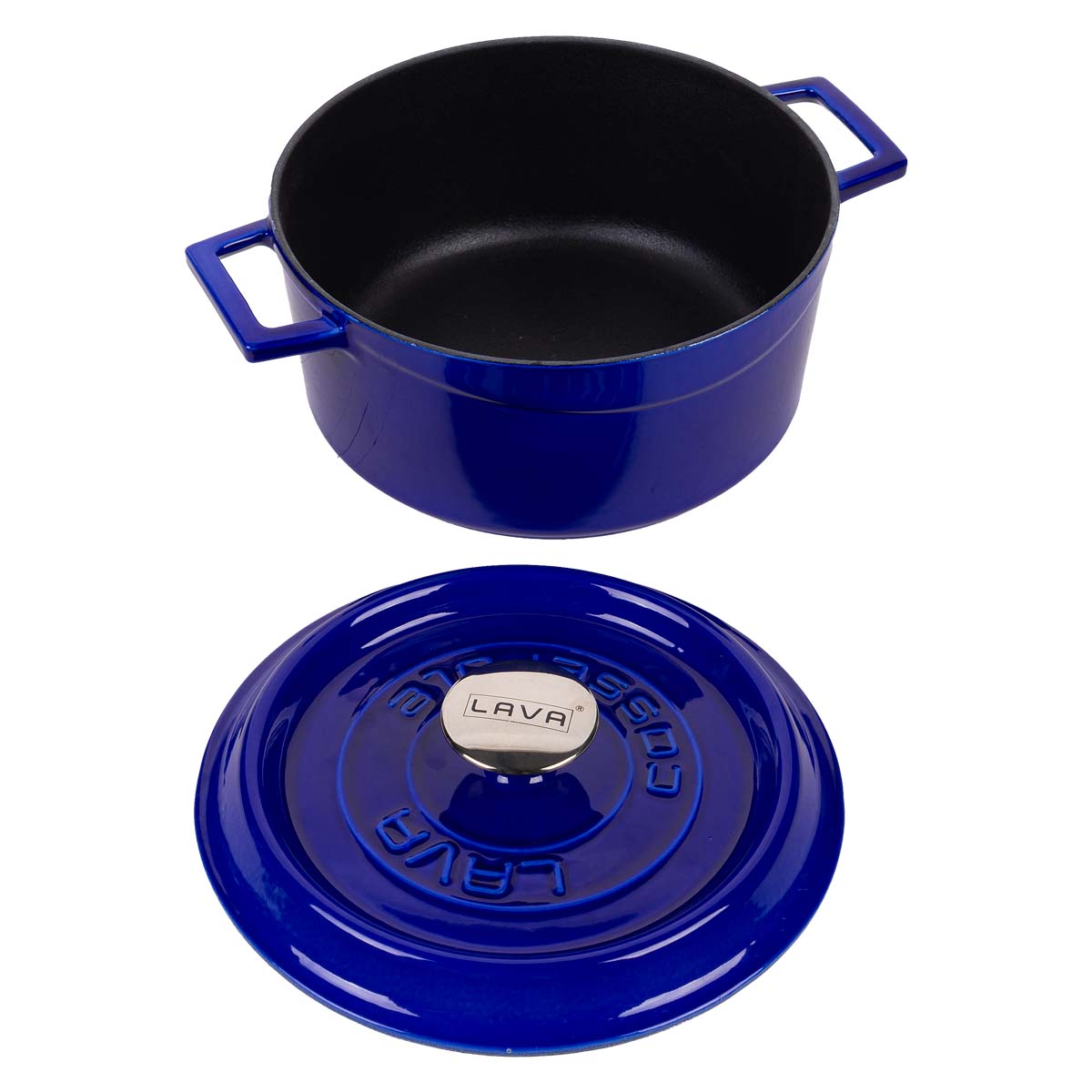 Кастрюля чугунная Lava 4,49л, цвет черный