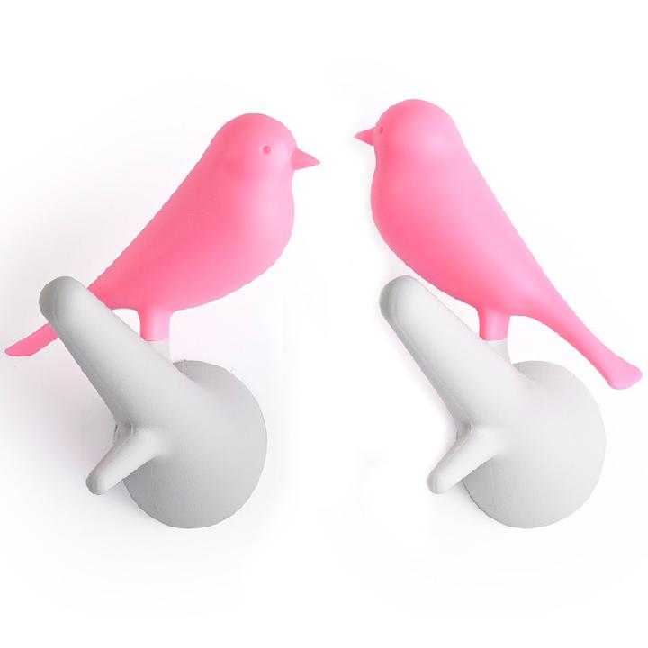 Вешалки настенные Qualy Sparrow, цвет розовый