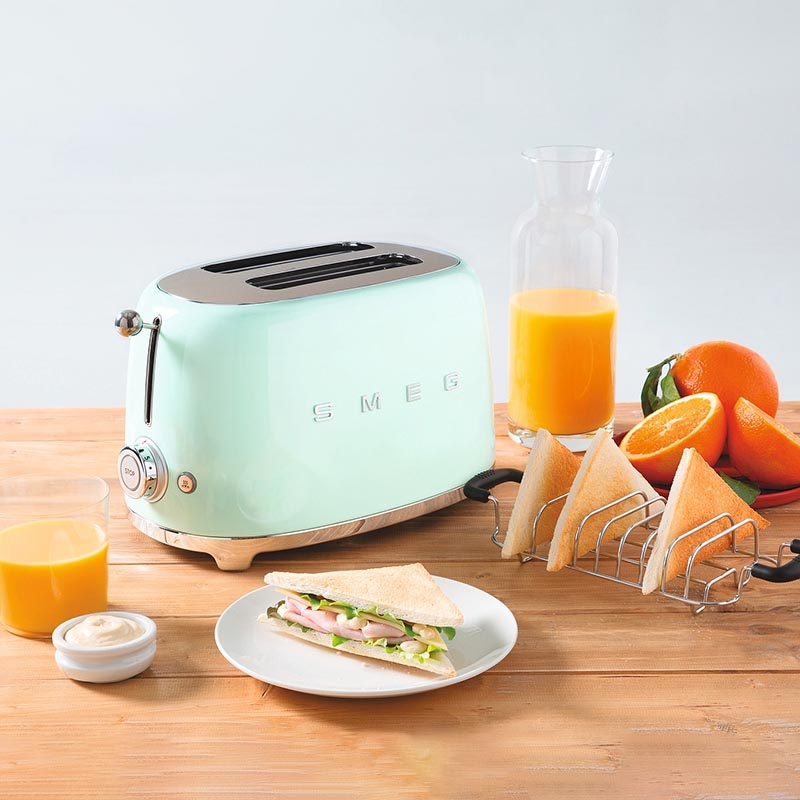 Тостер на 2 ломтика Smeg 50’s Style, пастельный голубой