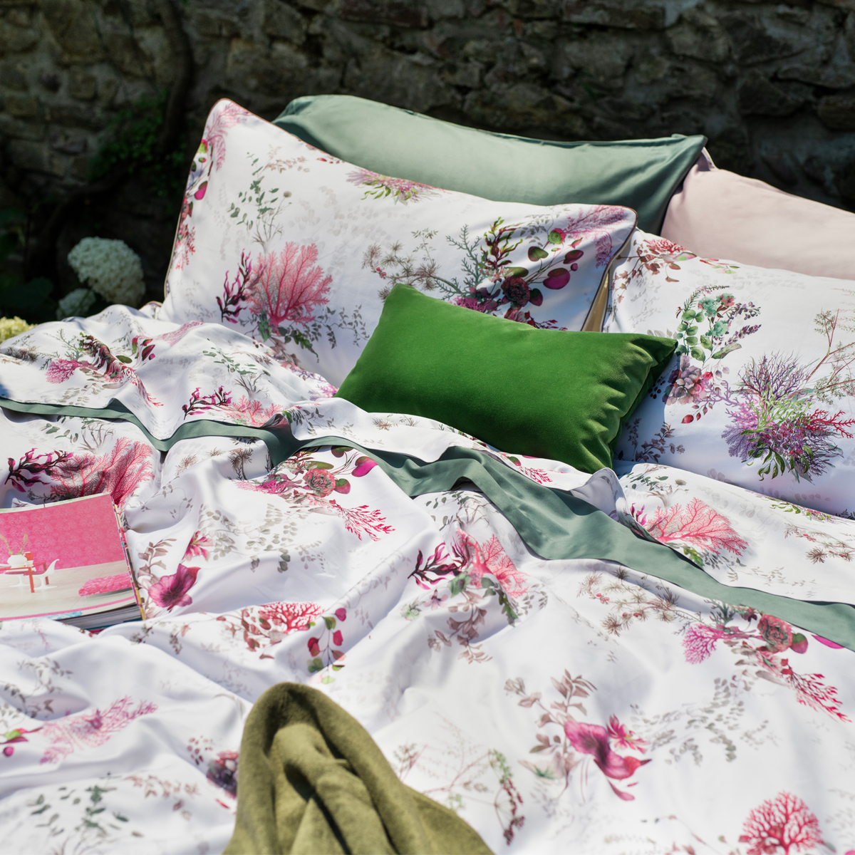 Комплект постельного белья евро Emanuela Galizzi Carrie 2681, белый, розовый