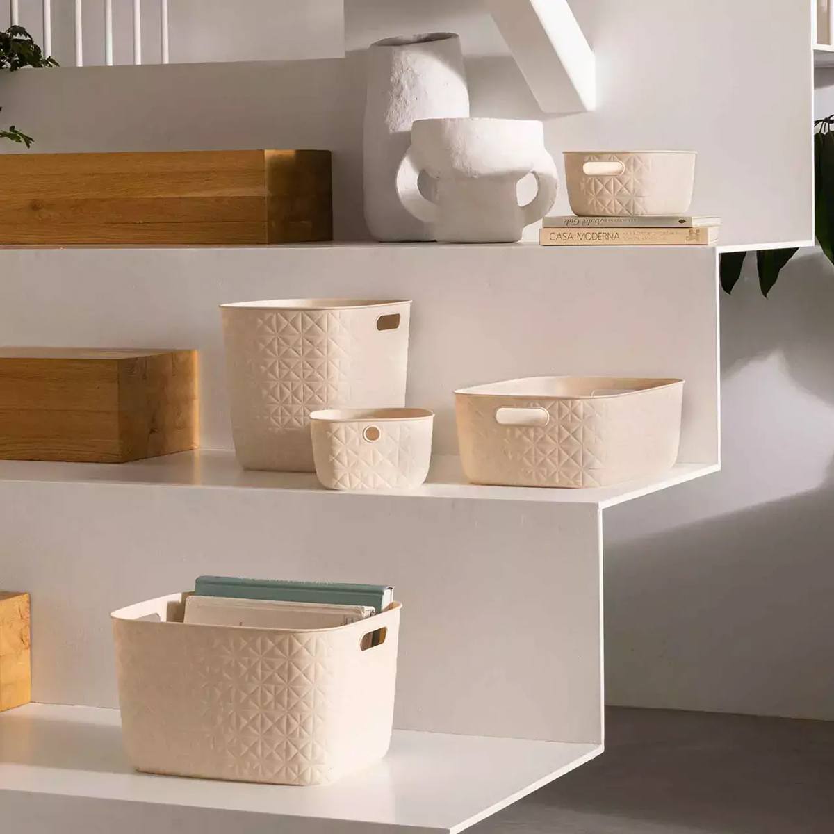 Корзинка квадратная Curver Softex 15л, цвет бежевый