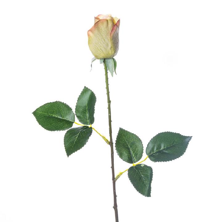 Искусственные цветы Silk-ka Роза 55см, цвет персиковый, желтый