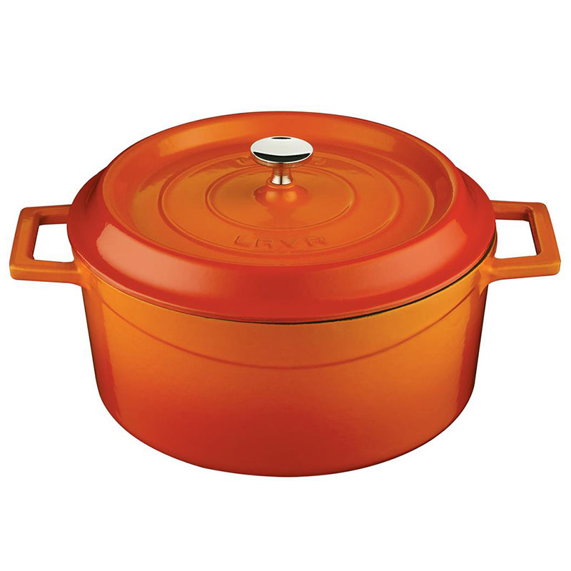 Кастрюля чугунная Lava 3,4л, цвет оранжевый