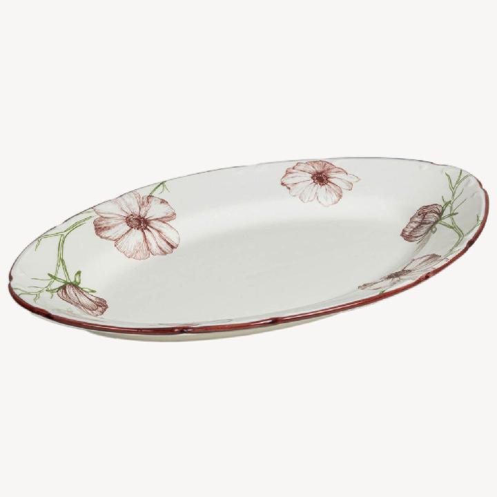 Блюдо овальное 29x20см Дымов Керамика Космея Утро 07.00
