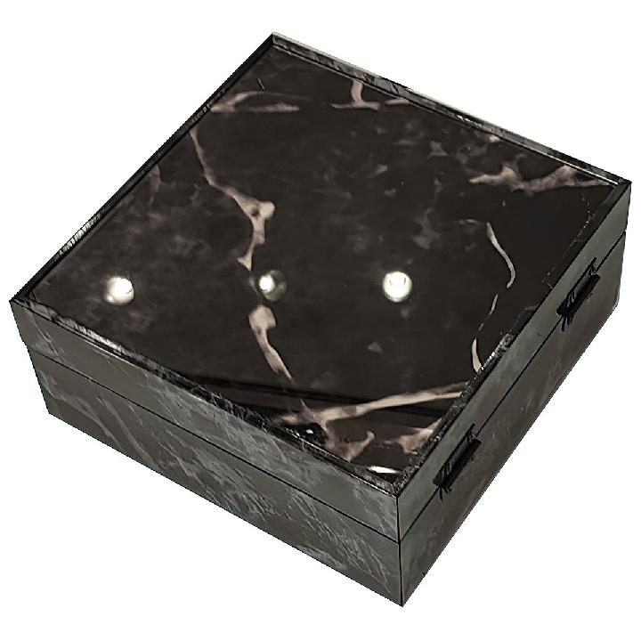 Шкатулка Ozverler marble black 20x20см