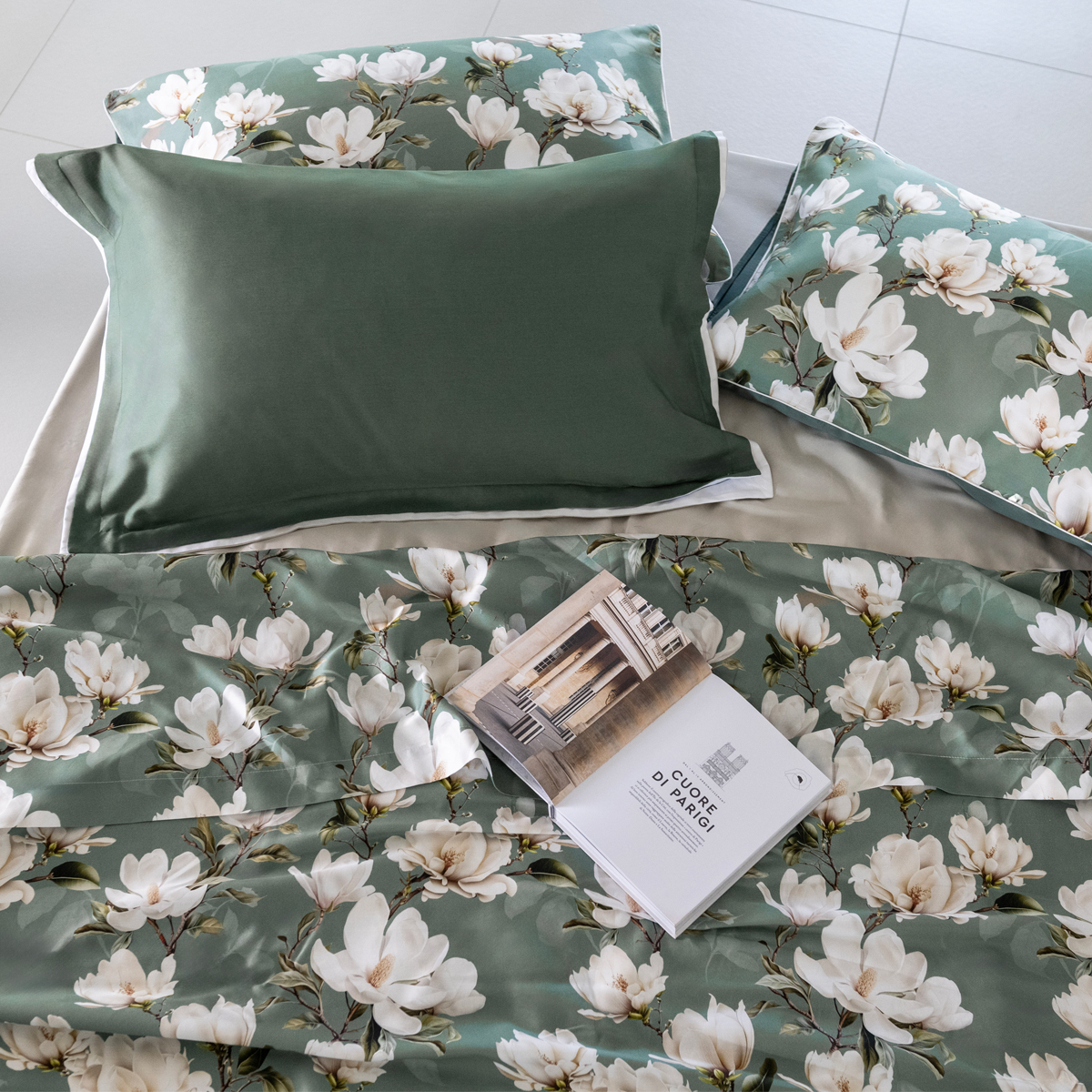 Комплект постельного белья евро Emanuela Galizzi Lavinia 2541, серый, белый