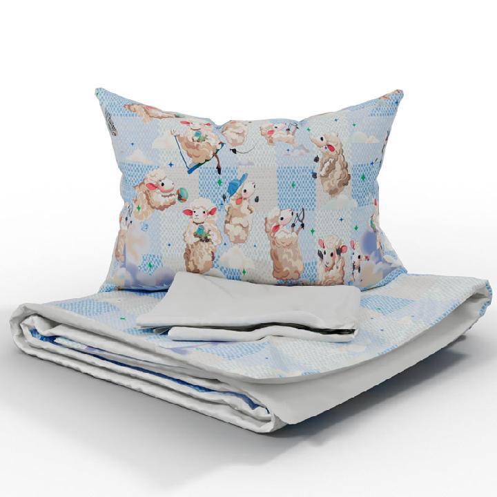 Комплект постельного белья детский Mollen Барашки Boom жемчужно-белый