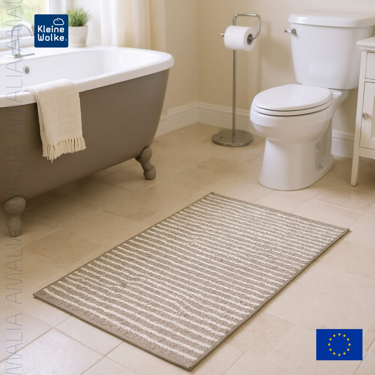 Коврик для ванной комнаты Kleine Wolke Amalia 60x90см, серо-коричневый