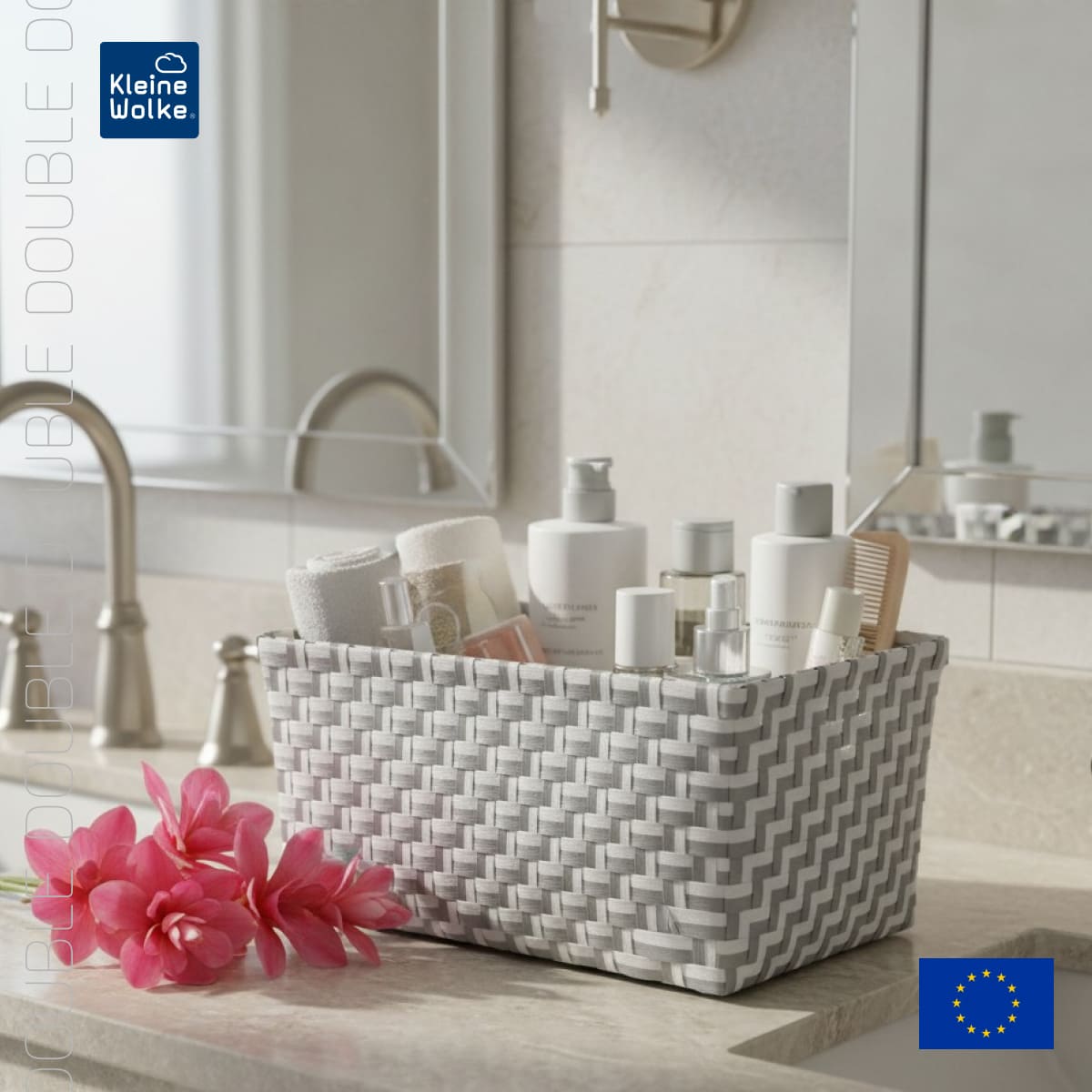 Корзина для хранения Kleine Wolke Box Double Grey 33х17х23см, цвет серый