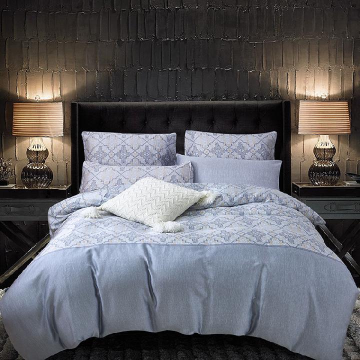 Комплект постельного белья 2-спальный Pappel, серо-голубой