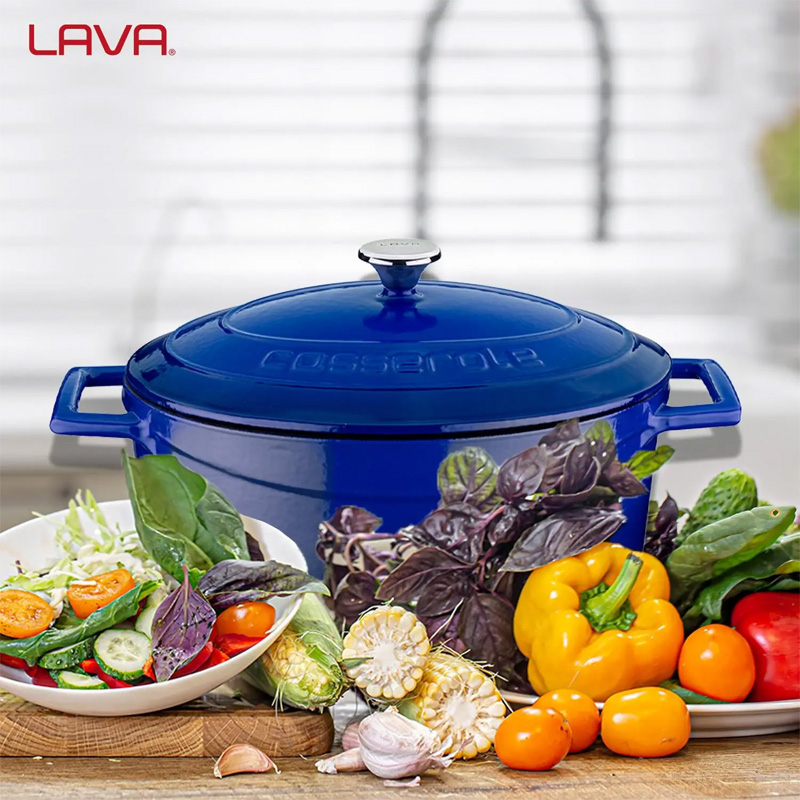 Утятница чугунная Lava 3,19л, цвет голубой