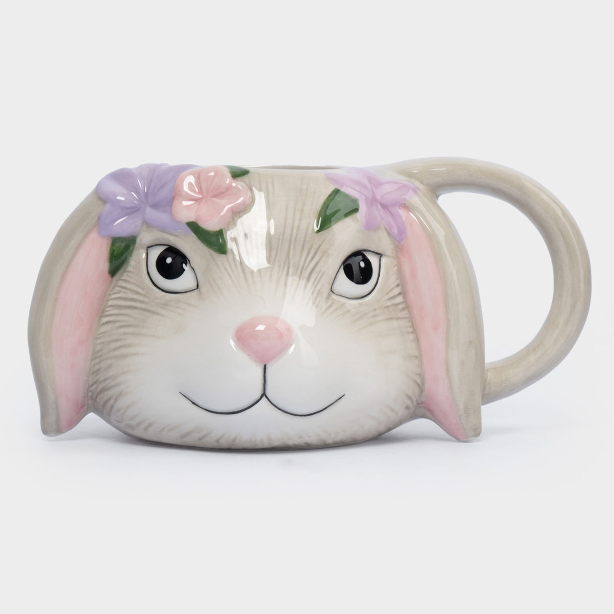 Кружка Anna Lafarg Пасха Натуральная Кролик с цветами 520мл