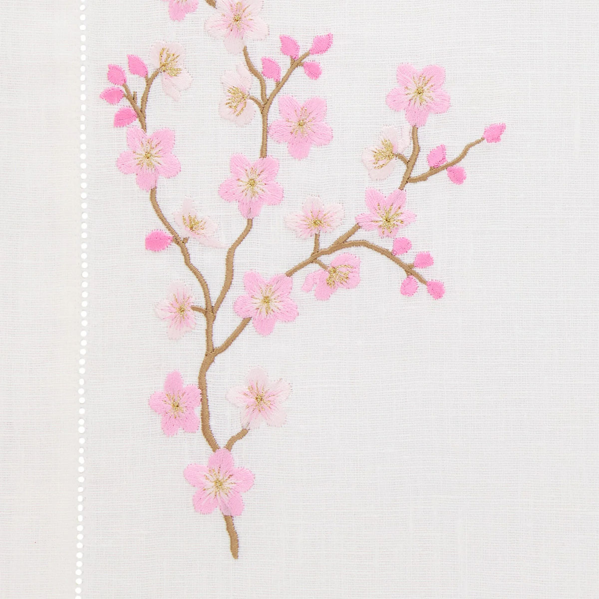 Салфетка подстановочная Amitile Parfume de jardin Сакура 35х50см лен белый, вышивка цветная