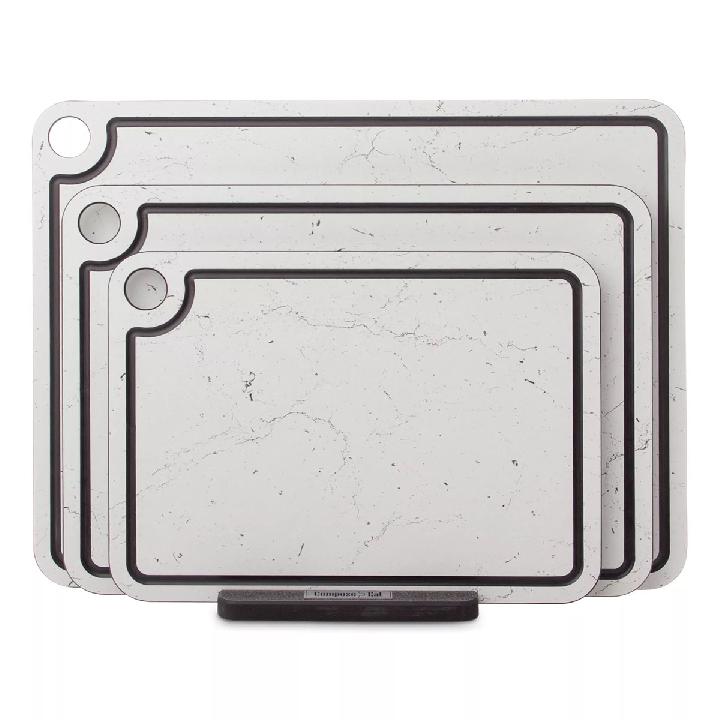 Набор разделочных досок на подставке ComposeEat Elegance мрамор Бьянко, 3шт