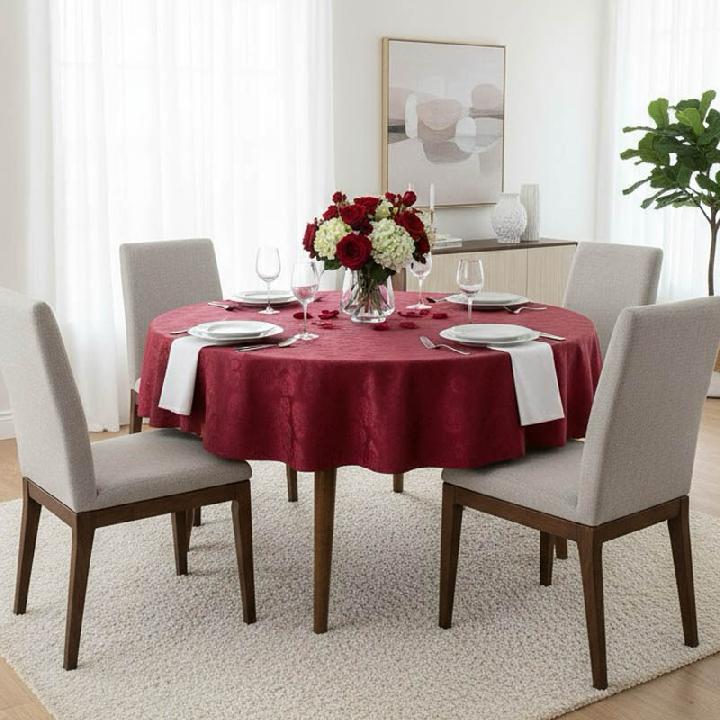 Скатерть Lameirinho 170см круглая, бордо