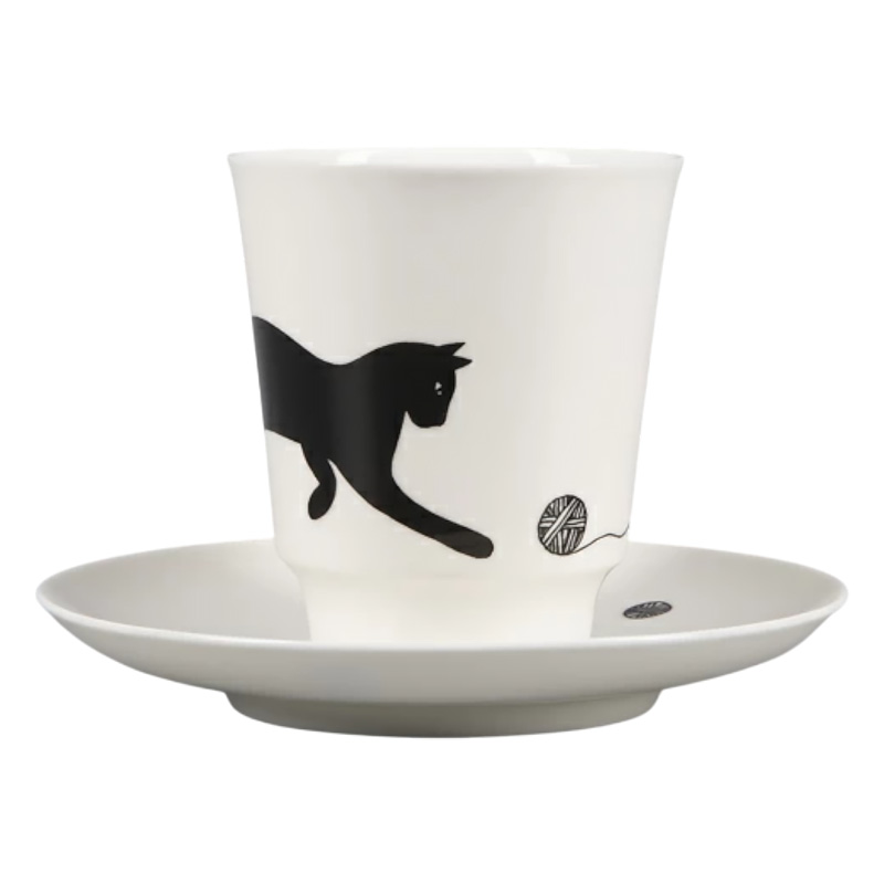 Пара чайная Императорский фарфоровый завод Котовасия Веселый клубочек