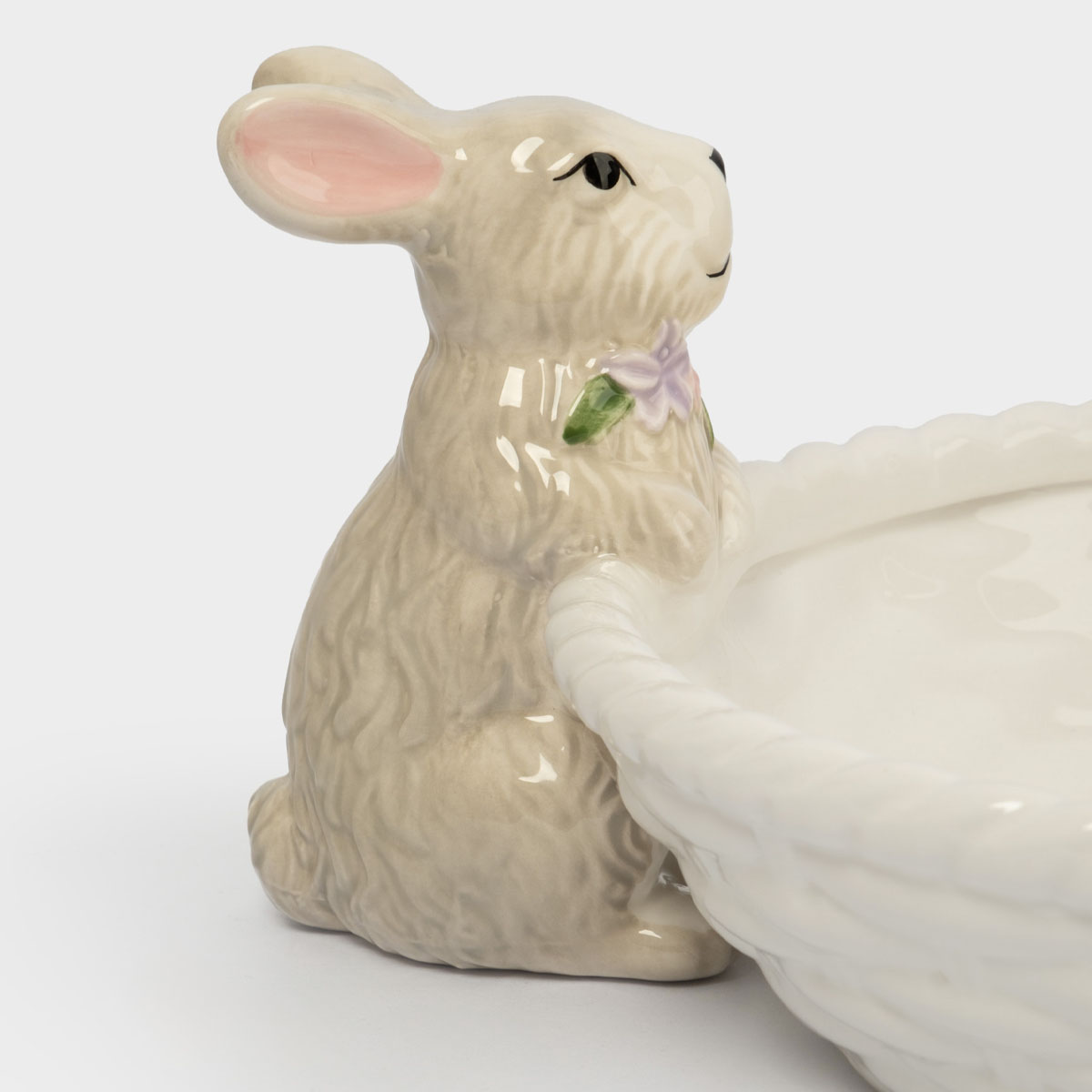 Ваза для фруктов Anna Lafarg Пасха Натуральная Кролики с корзинкой