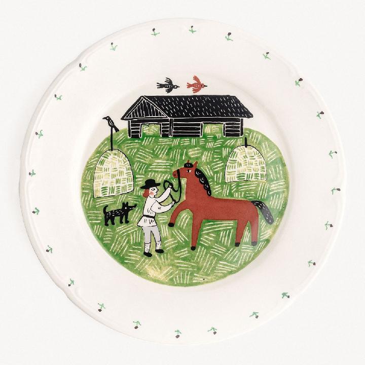 Тарелка обеденная Дымов Керамика Огород Уткина Конь