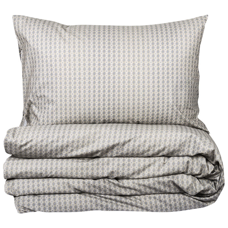 Комплект постельного белья 2-спальный Lameirinho Percale, серый с бежевым