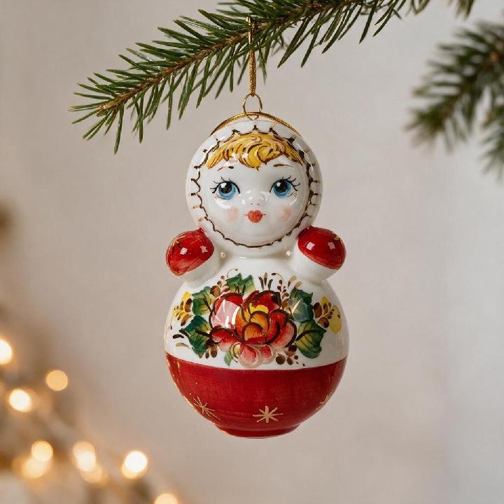 Елочная игрушка Лефортовский фарфор Неваляшка