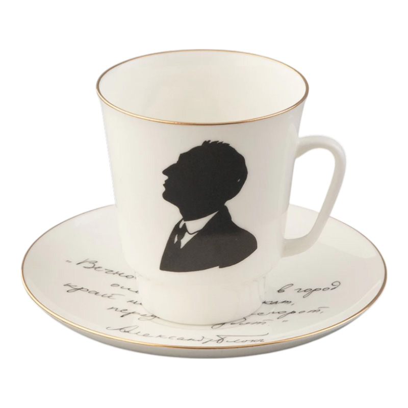 Пара чайная Императорский фарфоровый завод Русские писатели Блок