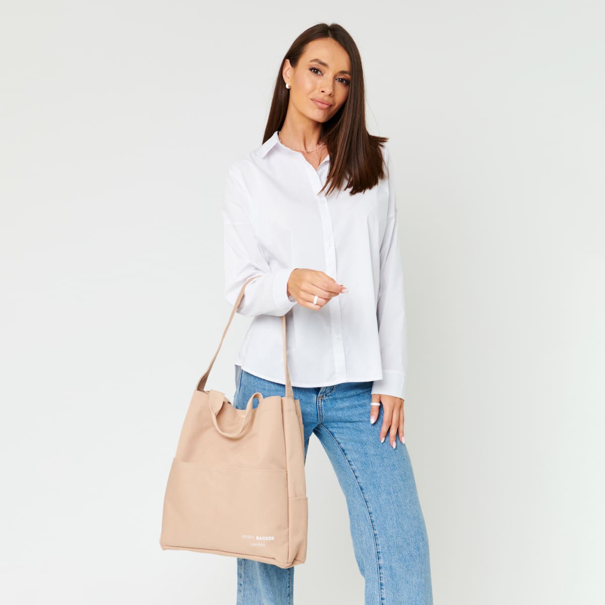 Сумка через плечо Henry Backer, цвет бежевый