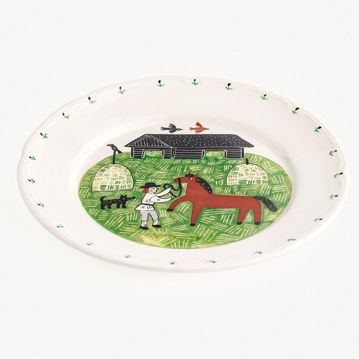 Тарелка закусочная Дымов Керамика Огород Уткина Конь