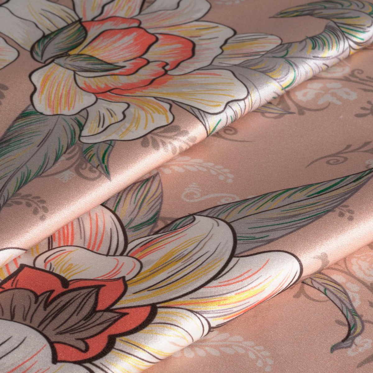 Комплект постельного белья евро без простыни Mollen Premier Лазоревый цветок, пудровый