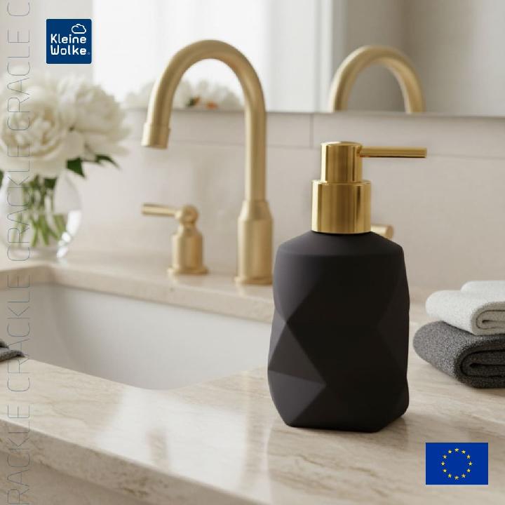 Дозатор для жидкого мыла Kleine Wolke Golden Crackle, черный